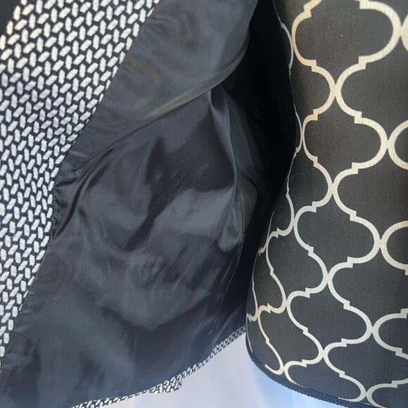 Kasper Separates Black White Abstract Geometric Single Breasted Blazer Size 14 - Picture 3 of 9